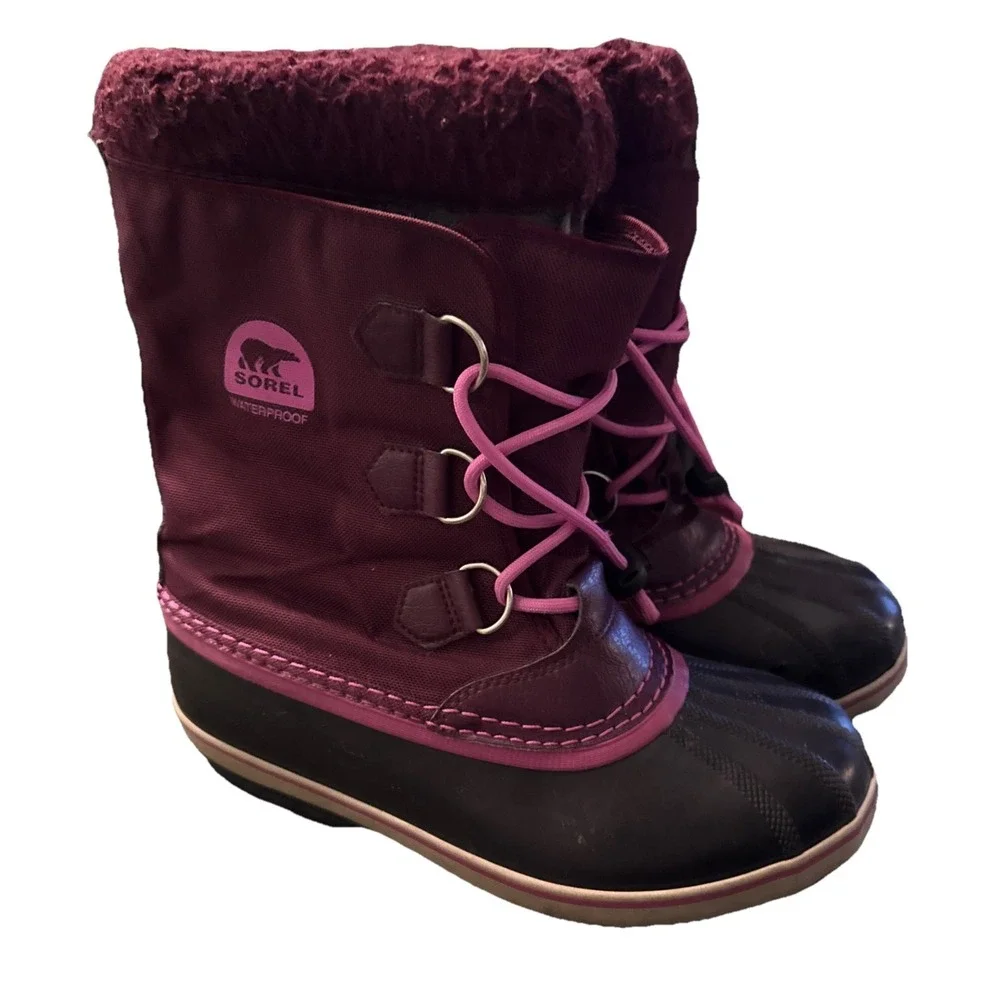 Sorel Womens ‎ Purple Waterproof Insulated Lace Up Ankle Snow Winter Boots 6
